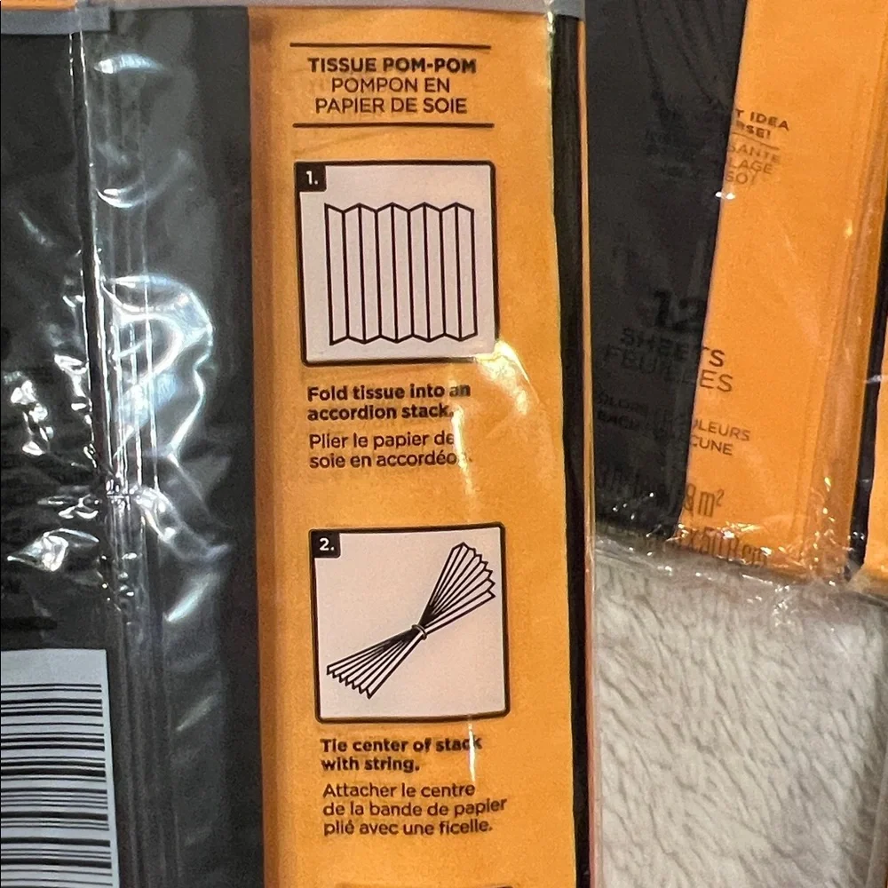 22 packages of Tissue Paper total 264 sheets black, and orange